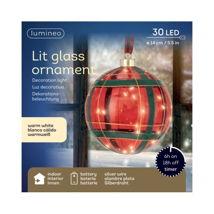 SFERA VETRO 30 LED SCOZZESE D.14